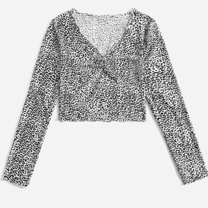 Snow leopard print top.